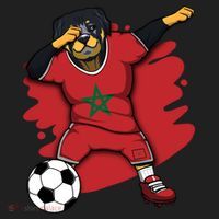 Dabbing Rottweiler Morocco Soccer Fans Jersey Moroccan Sport Great Gift Beanie thumb 2