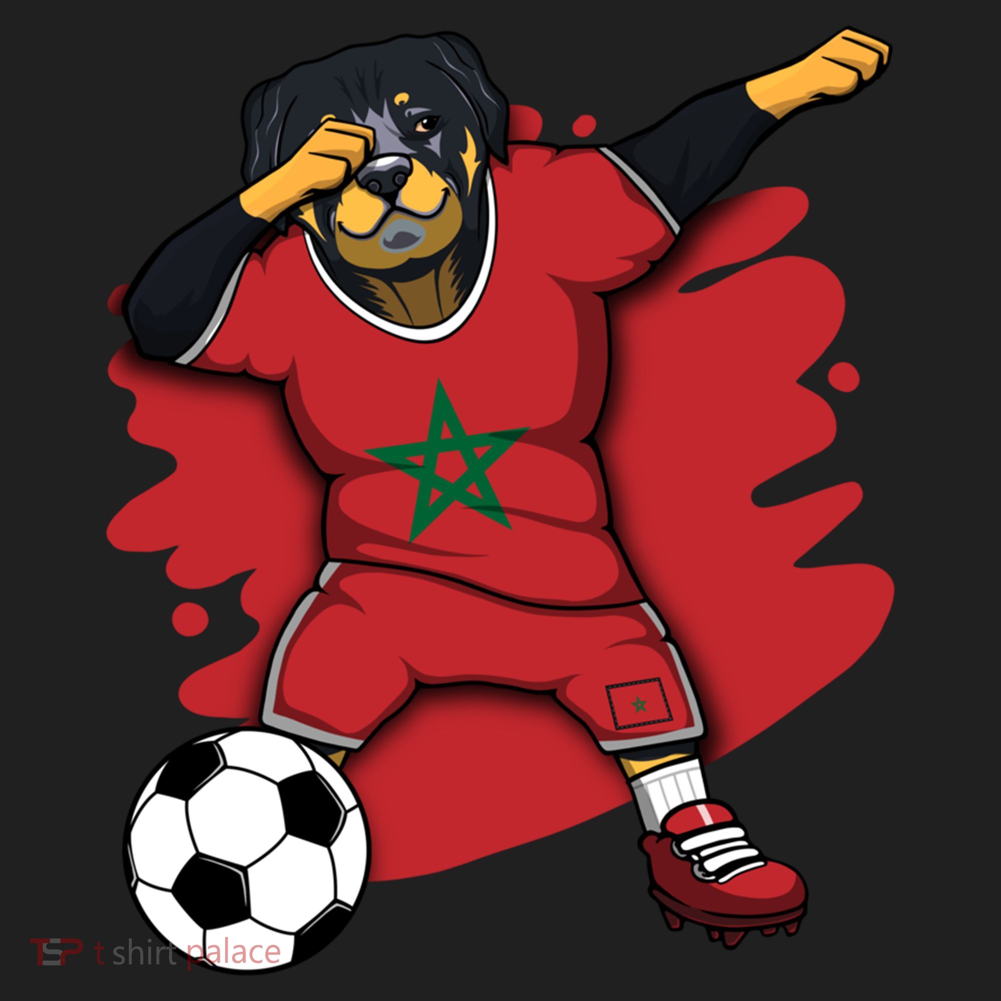 Dabbing Rottweiler Morocco Soccer Fans Jersey Moroccan Sport Great Gift Hat