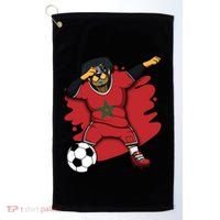 Dabbing Rottweiler Morocco Soccer Fans Jersey Moroccan Sport Great Gift Golf Towel thumb 0