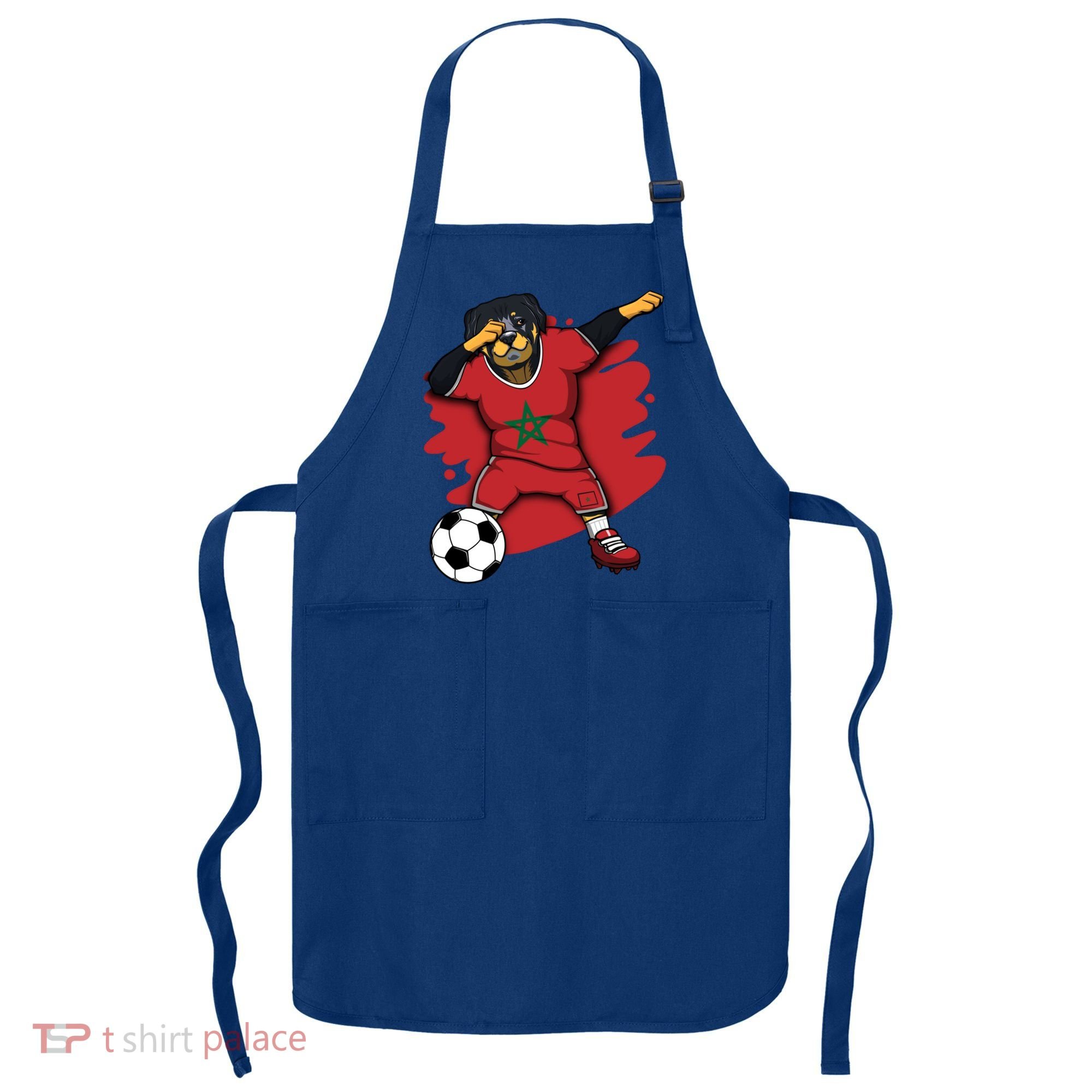 Dabbing Rottweiler Morocco Soccer Fans Jersey Moroccan Sport Great Gift Apron