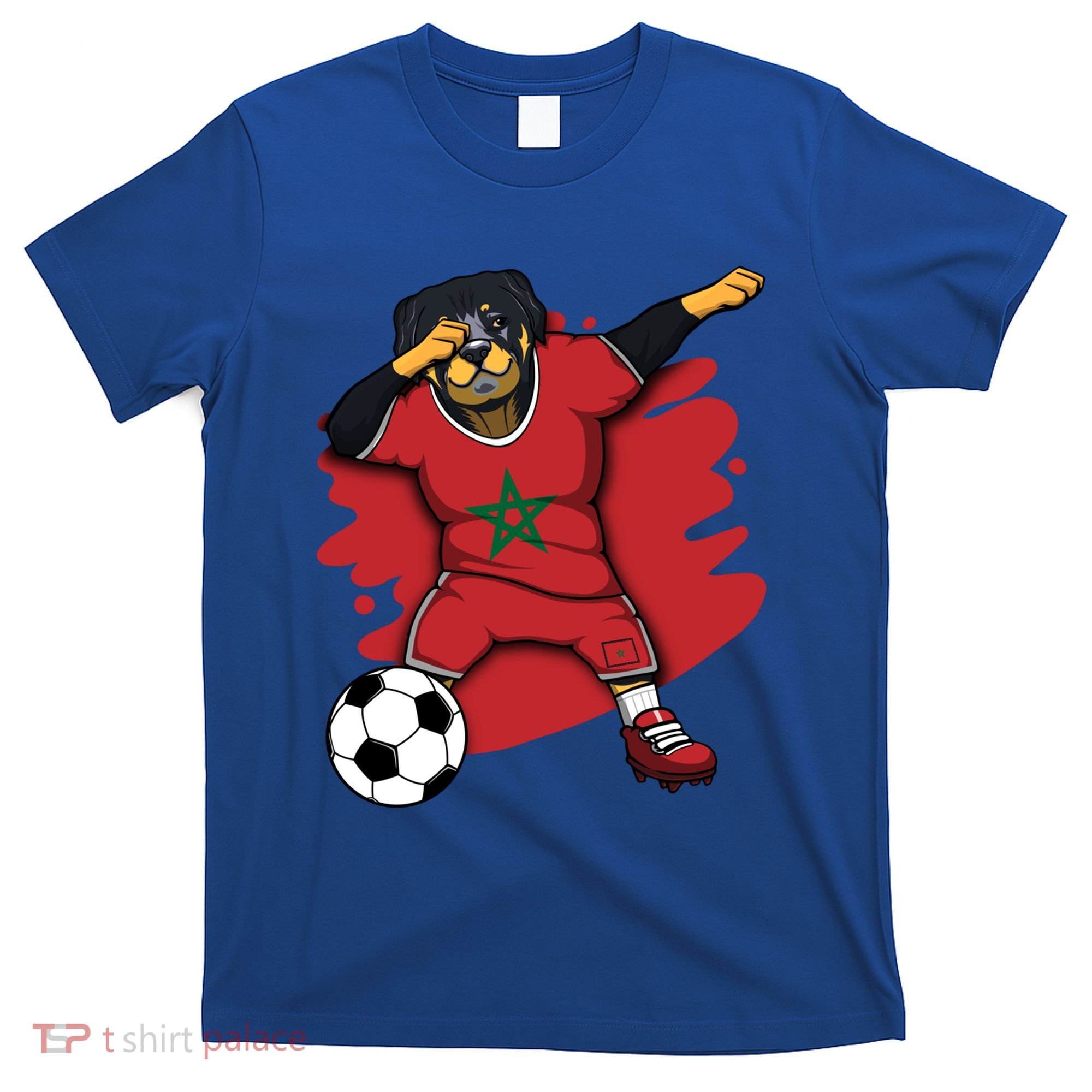 Dabbing Rottweiler Morocco Soccer Fans Jersey Moroccan Sport Great Gift T-Shirt