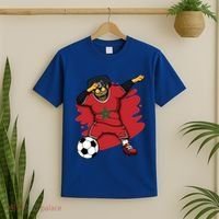 Dabbing Rottweiler Morocco Soccer Fans Jersey Moroccan Sport Great Gift T-Shirt thumb 2