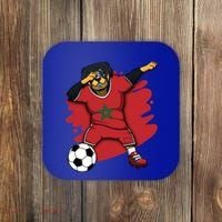 Dabbing Rottweiler Morocco Soccer Fans Jersey Moroccan Sport Great Gift Coaster thumb 0