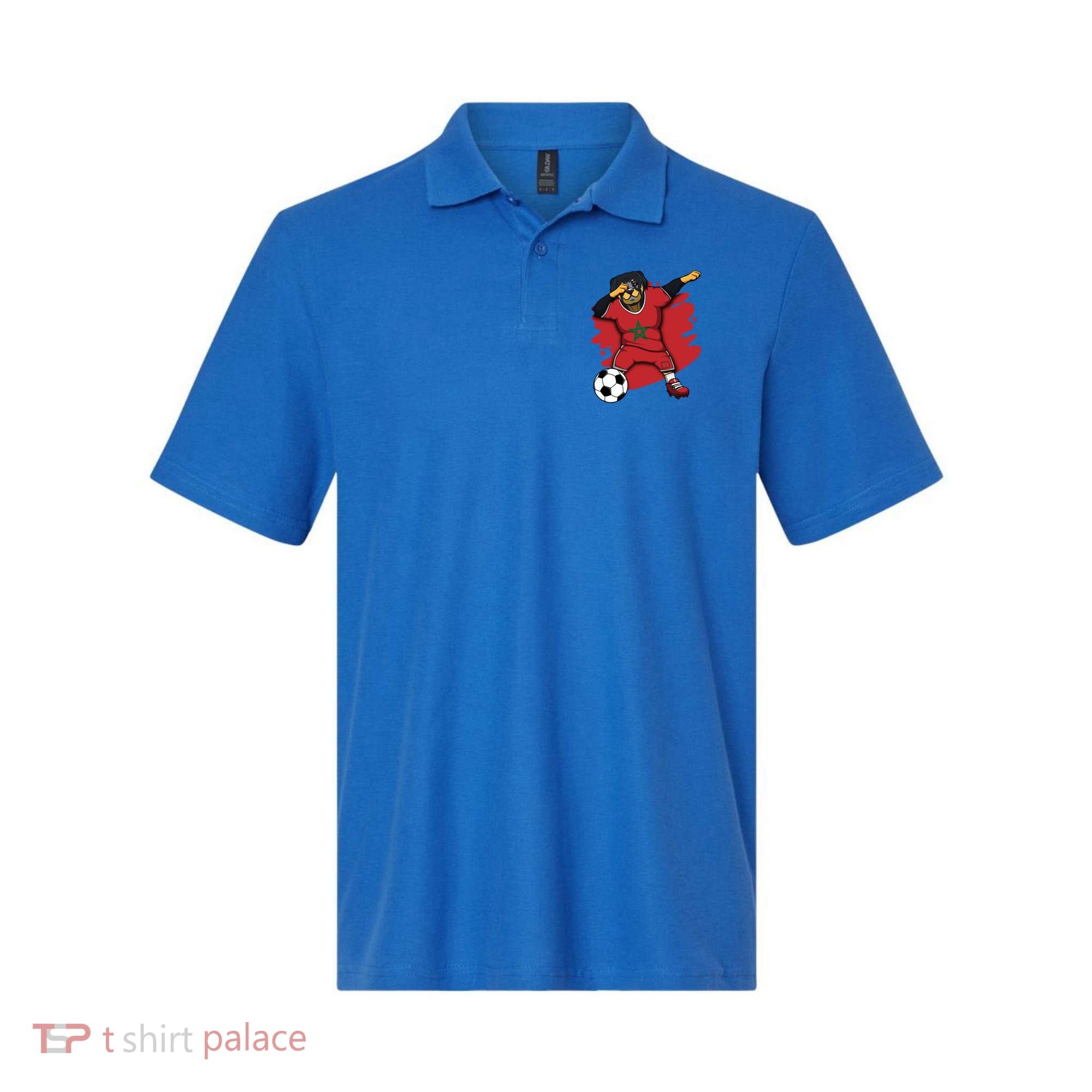 Dabbing Rottweiler Morocco Soccer Fans Jersey Moroccan Sport Great Gift Polo