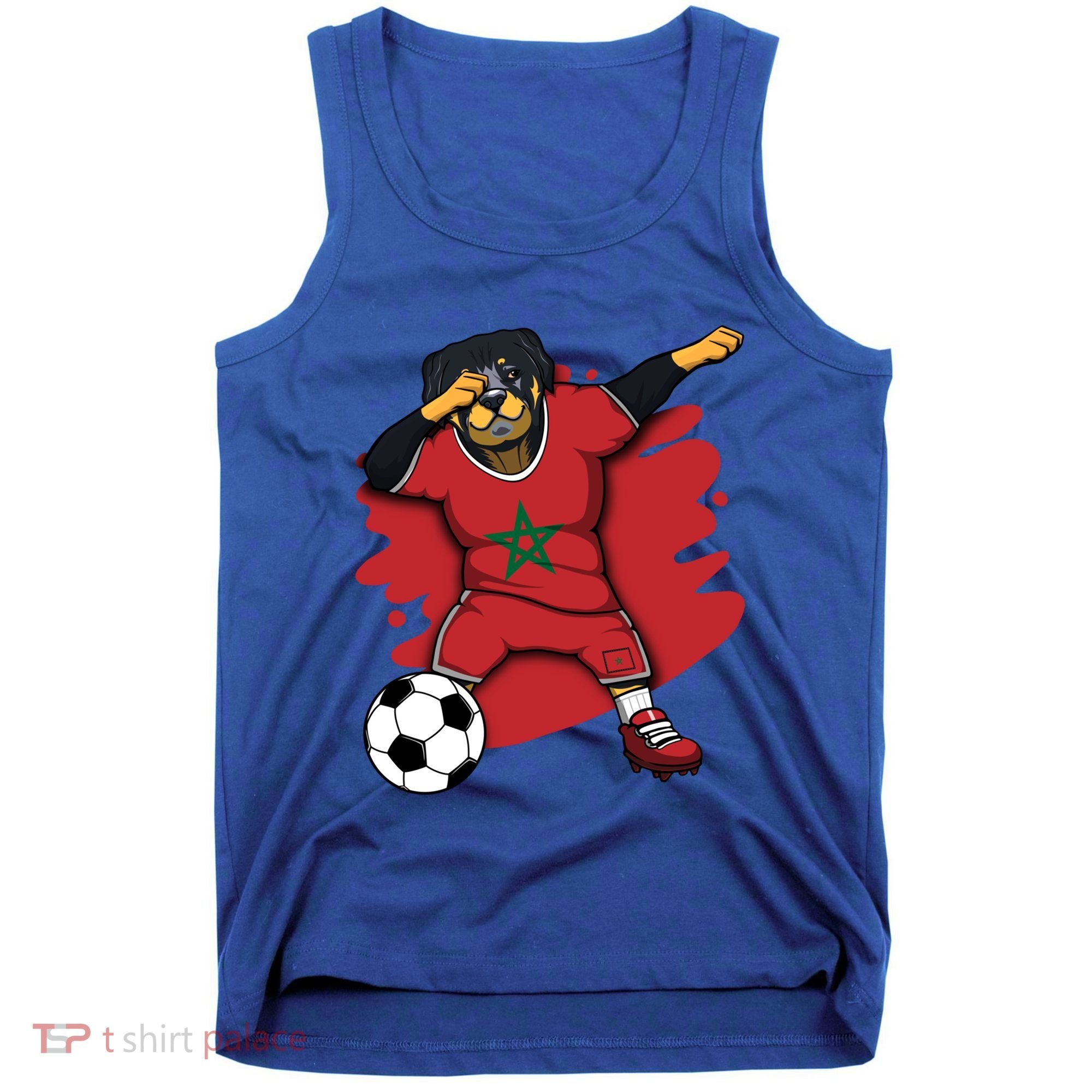 Dabbing Rottweiler Morocco Soccer Fans Jersey Moroccan Sport Great Gift Tank Top