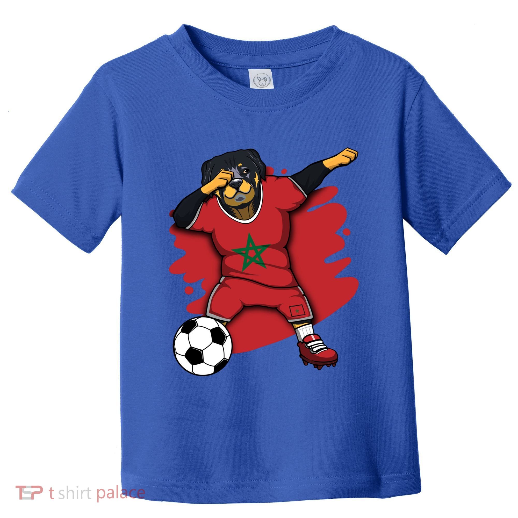 Dabbing Rottweiler Morocco Soccer Fans Jersey Moroccan Sport Great Gift Toddler T-Shirt