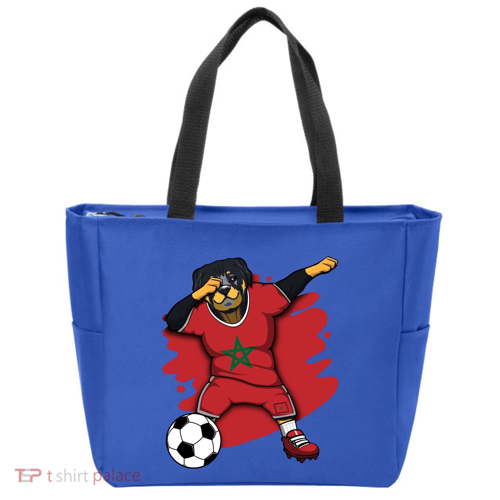 Dabbing Rottweiler Morocco Soccer Fans Jersey Moroccan Sport Great Gift Tote Bag