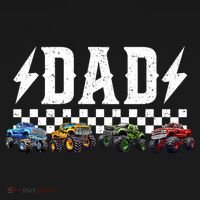 Dad Retro Monster Truck Family Crew Birthday Matching  Backpack thumb 2