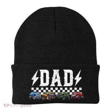 Dad Retro Monster Truck Family Crew Birthday Matching  Beanie