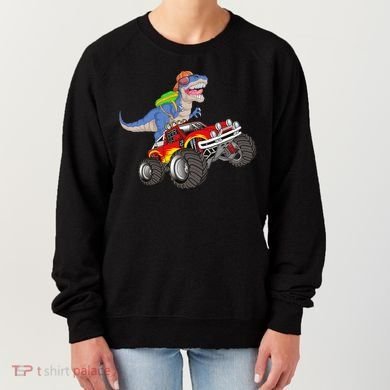 Dinosaur Riding Monster Truck Women's Sweatshirt