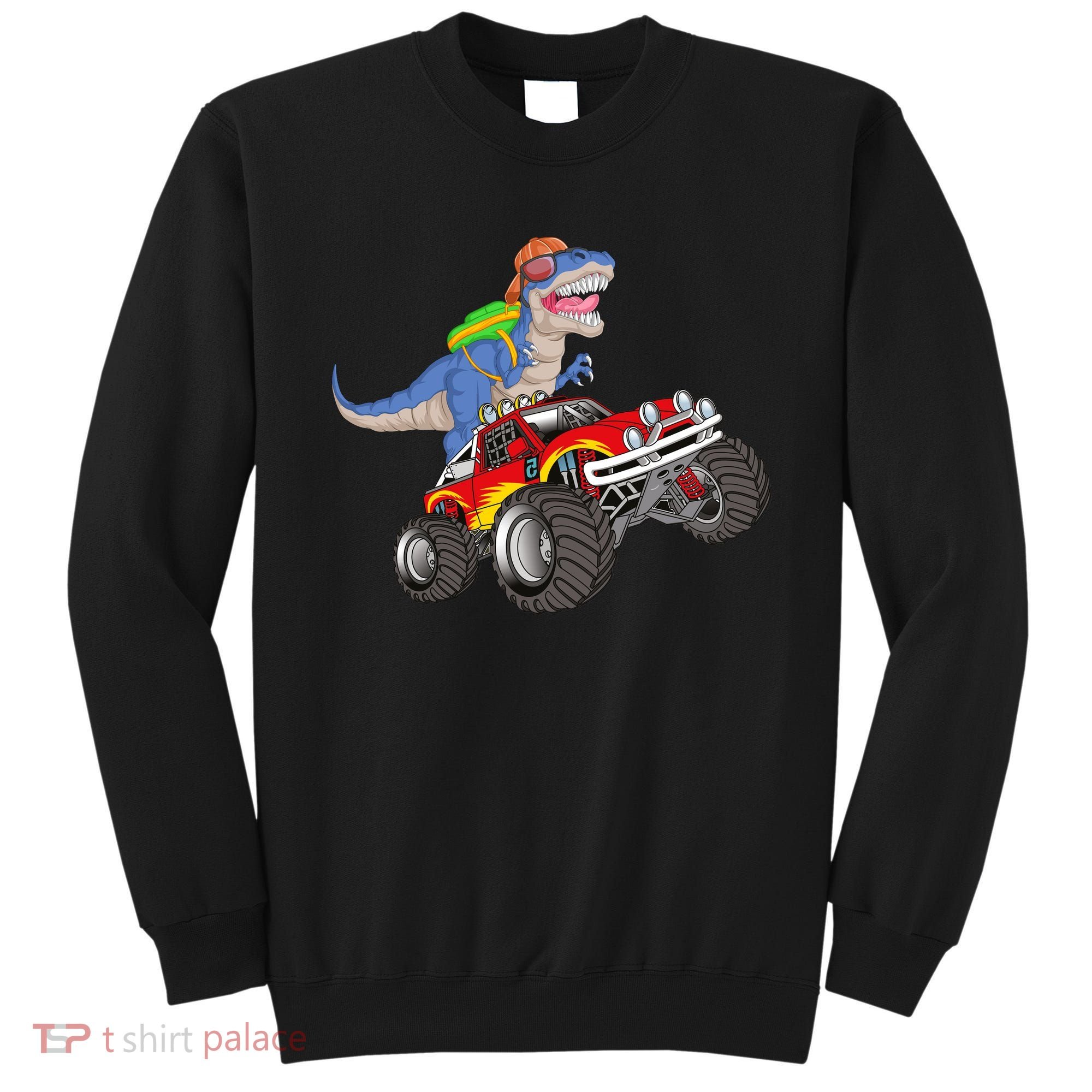 Dinosaur Riding Monster Truck Sweatshirt
