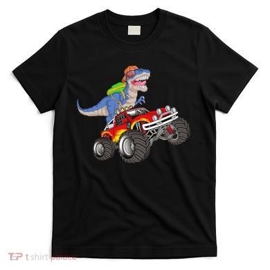 Dinosaur Riding Monster Truck T-Shirt