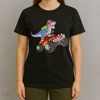 Dinosaur Riding Monster Truck T-Shirt thumb 4