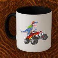 Dinosaur Riding Monster Truck Coffee Mug thumb 2