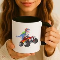 Dinosaur Riding Monster Truck Coffee Mug thumb 3