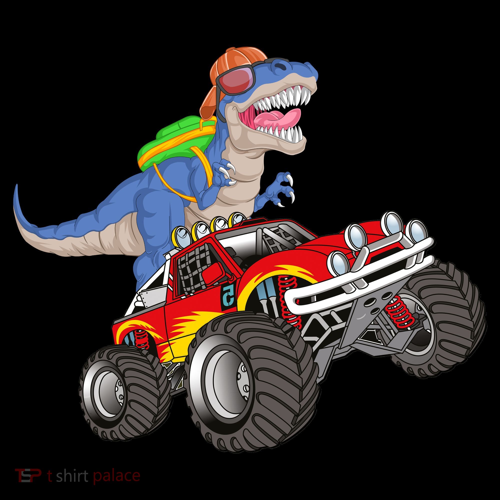 Dinosaur Riding Monster Truck Women's Hoodie