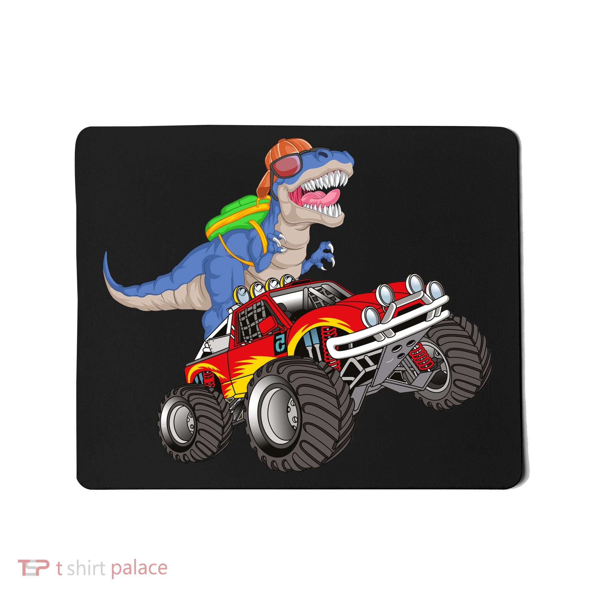 Dinosaur Riding Monster Truck Mousepad