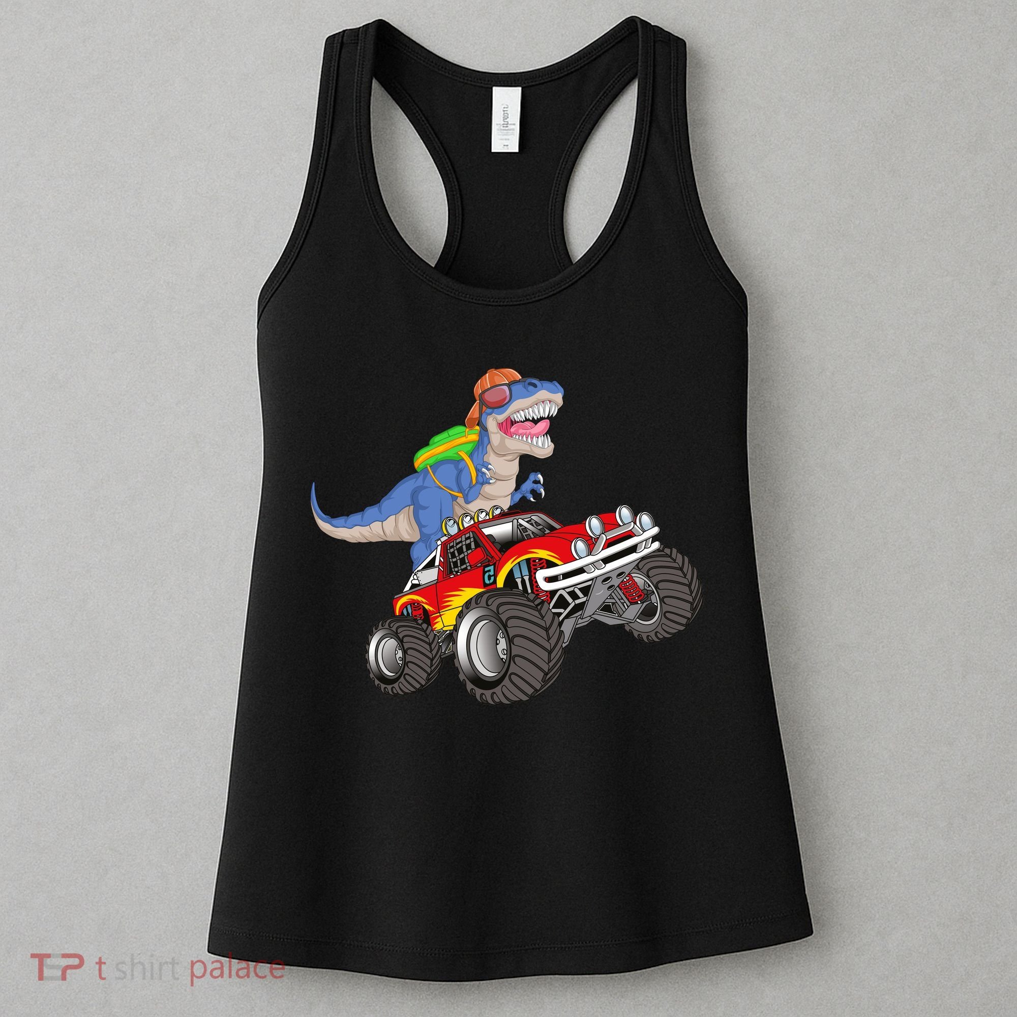 Dinosaur Riding Monster Truck Women's Tank Top