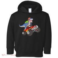 Dinosaur Riding Monster Truck Toddler Hoodie thumb 0