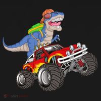 Dinosaur Riding Monster Truck Tank Top thumb 6