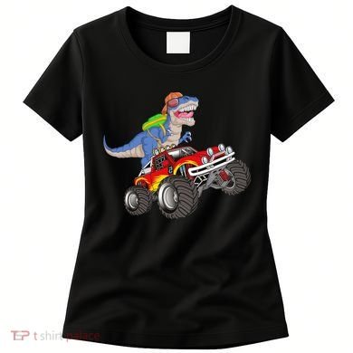 Dinosaur Riding Monster Truck Women's T-Shirt