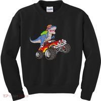 Dinosaur Riding Monster Truck Kids Sweatshirt thumb 0