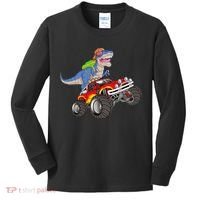 Dinosaur Riding Monster Truck Kids Long Sleeve Shirt thumb 0