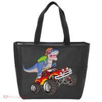 Dinosaur Riding Monster Truck Tote Bag thumb 0