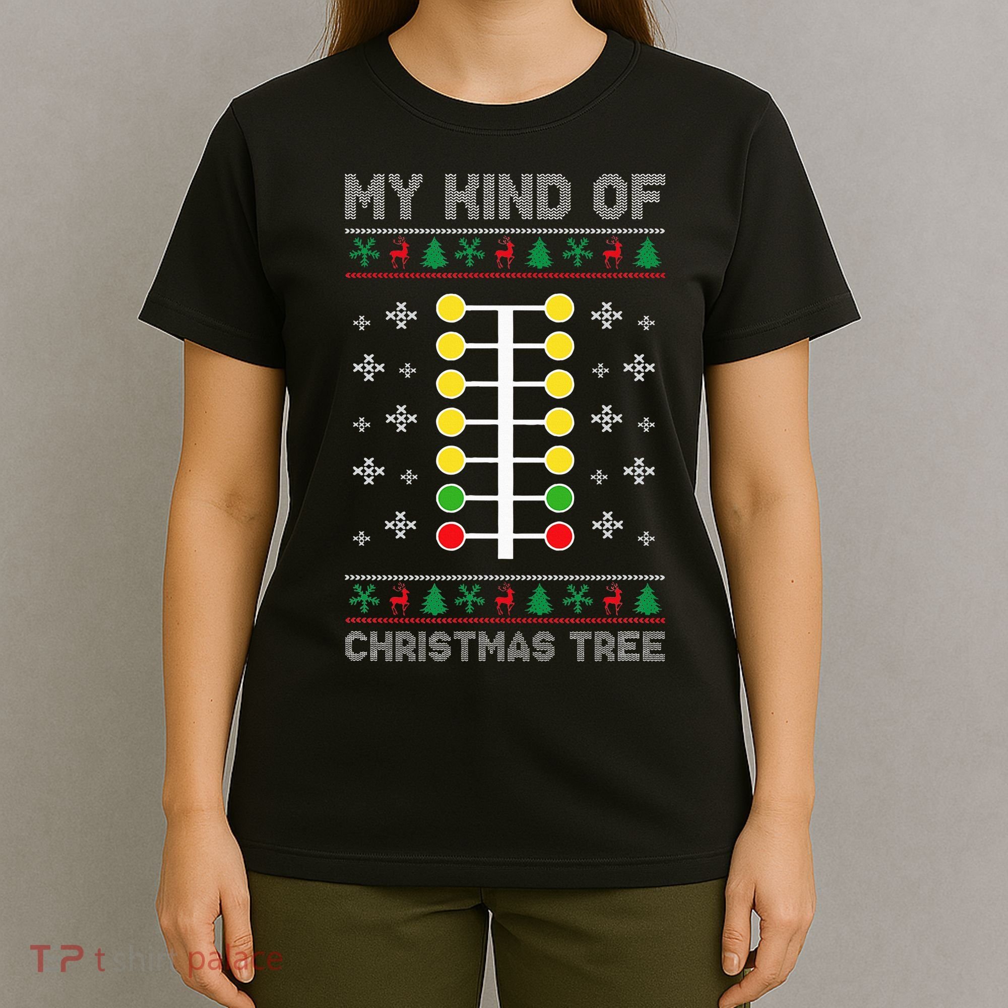 Drag Racing My Kind of Christmas Tree Drag Racer Xmas T-Shirt