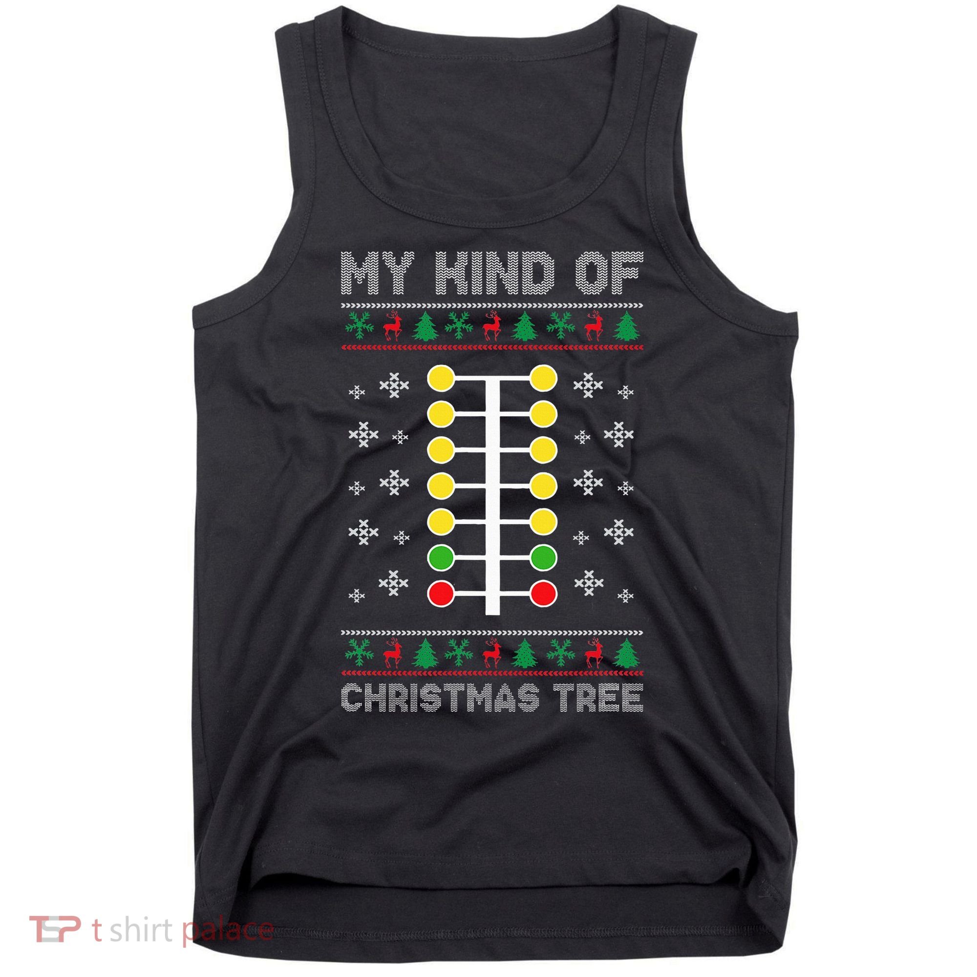 Drag Racing My Kind of Christmas Tree Drag Racer Xmas Tank Top