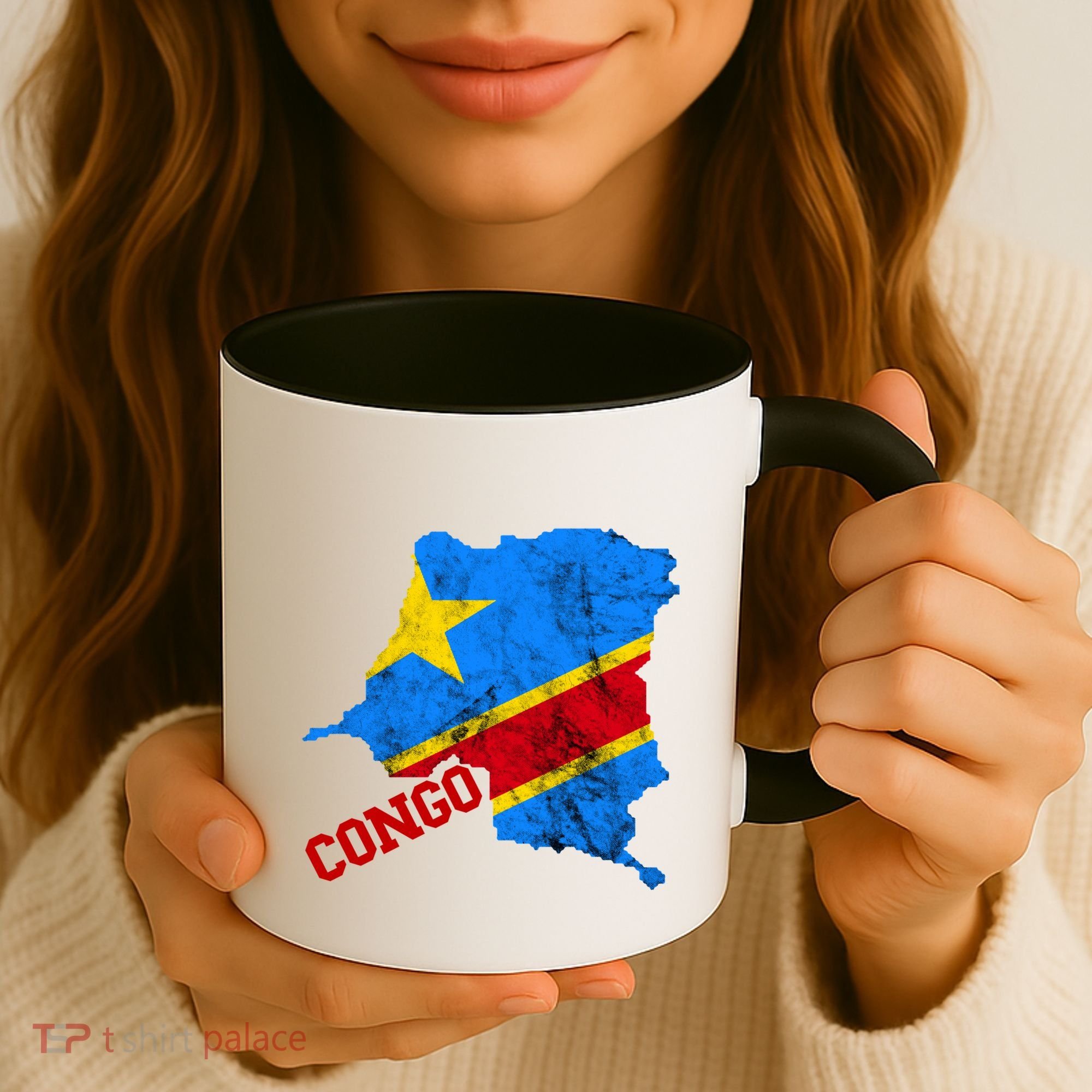 Democratic Republic Of Congo Map Congolese Flag Africa Pride Cute Gift Coffee Mug