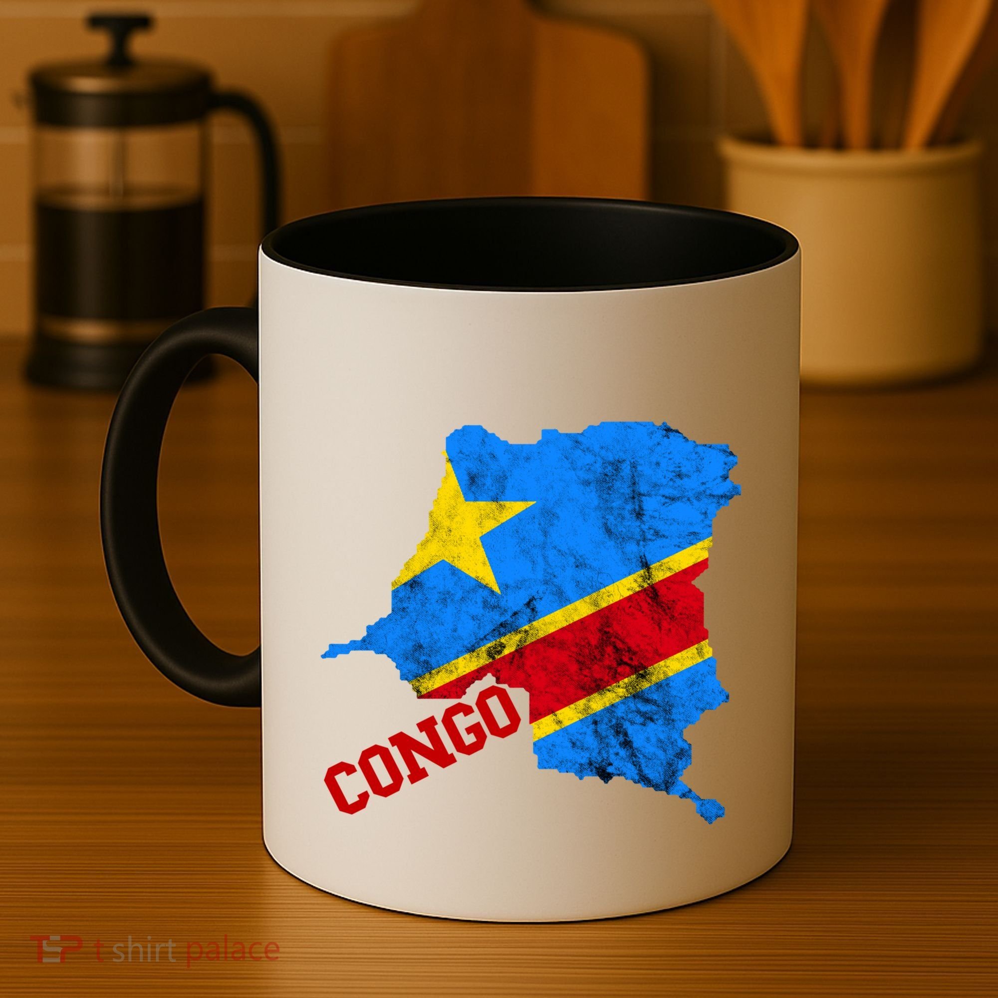 Democratic Republic Of Congo Map Congolese Flag Africa Pride Cute Gift Coffee Mug