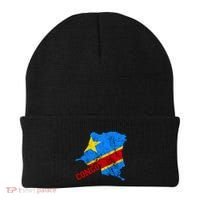 Democratic Republic Of Congo Map Congolese Flag Africa Pride Cute Gift Beanie thumb 0