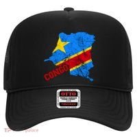 Democratic Republic Of Congo Map Congolese Flag Africa Pride Cute Gift Hat thumb 0