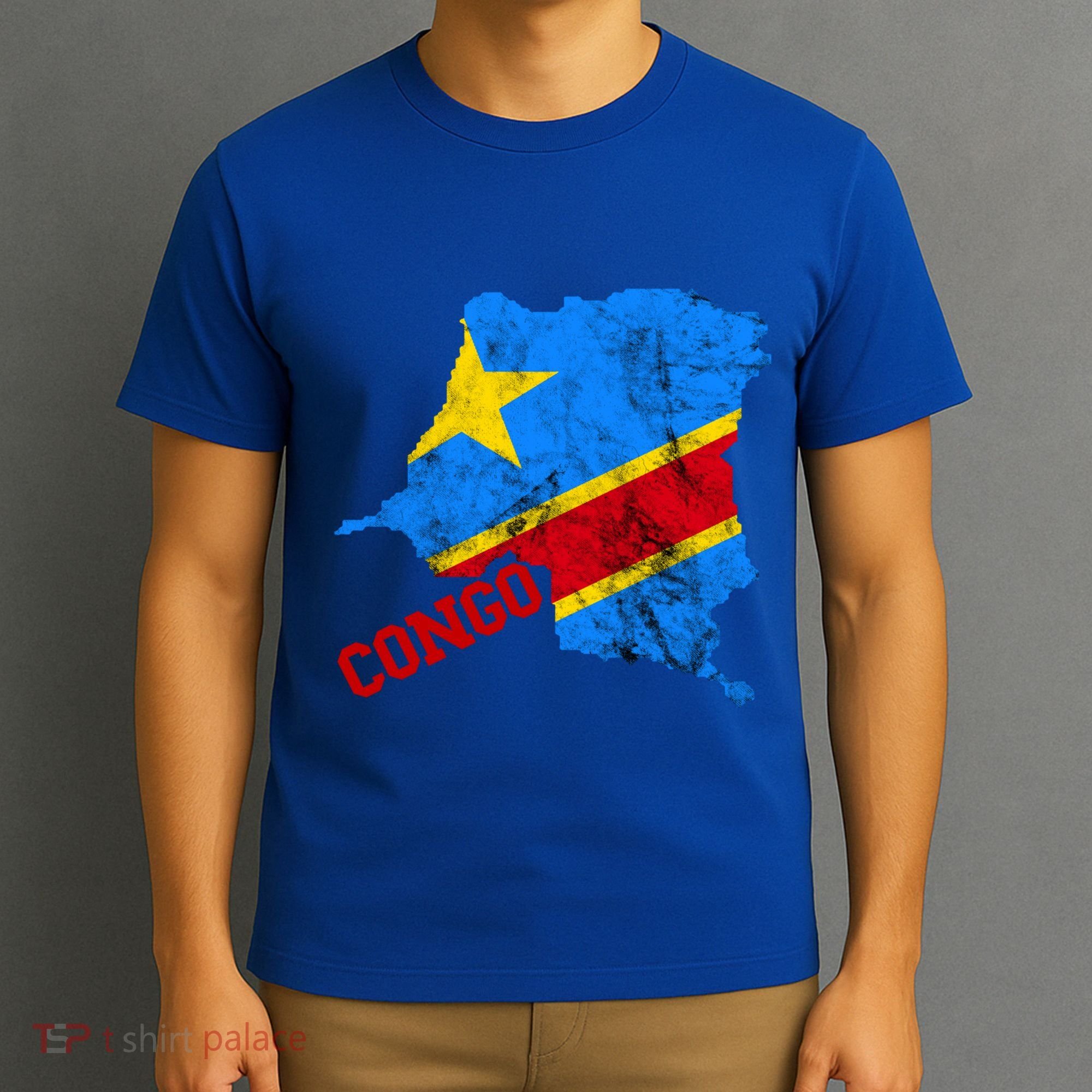 Democratic Republic Of Congo Map Congolese Flag Africa Pride Cute Gift T-Shirt