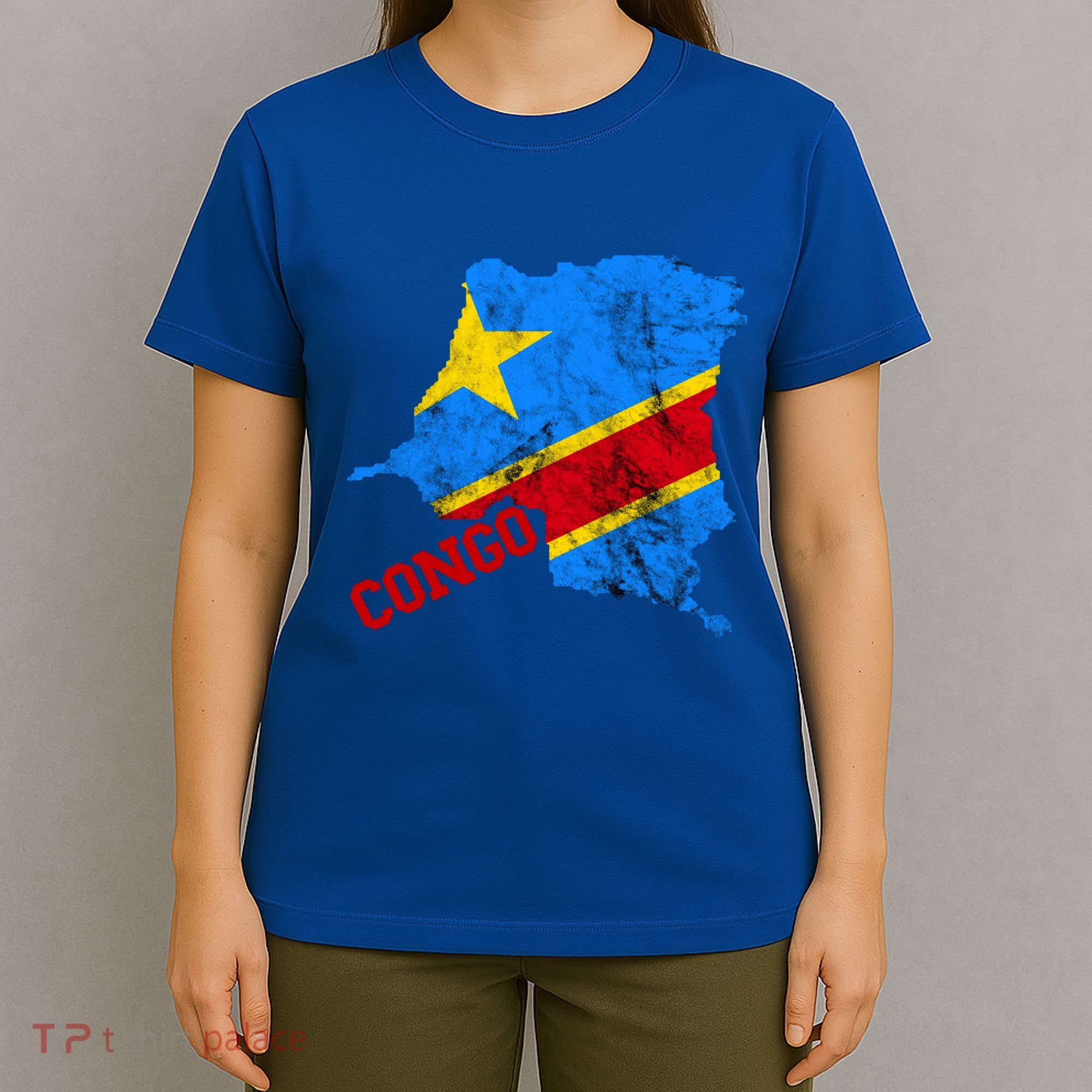 Democratic Republic Of Congo Map Congolese Flag Africa Pride Cute Gift T-Shirt
