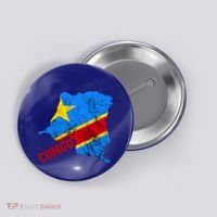 Democratic Republic Of Congo Map Congolese Flag Africa Pride Cute Gift Button thumb 0