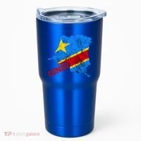 Democratic Republic Of Congo Map Congolese Flag Africa Pride Cute Gift Tumbler thumb 0