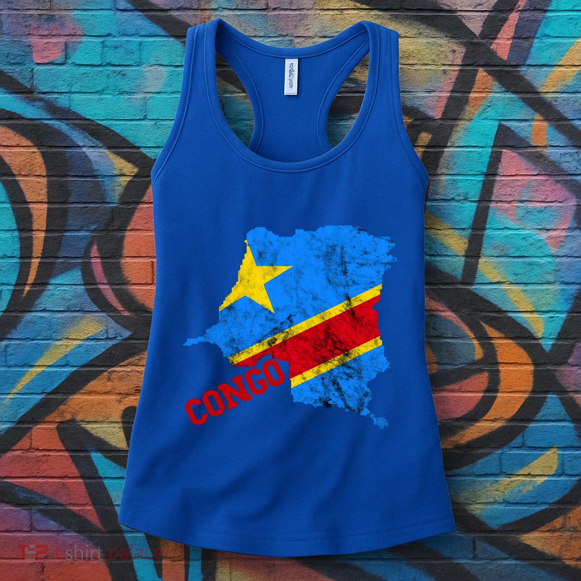 Democratic Republic Of Congo Map Congolese Flag Africa Pride Cute Gift Women's Tank Top