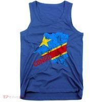 Democratic Republic Of Congo Map Congolese Flag Africa Pride Cute Gift Tank Top thumb 0