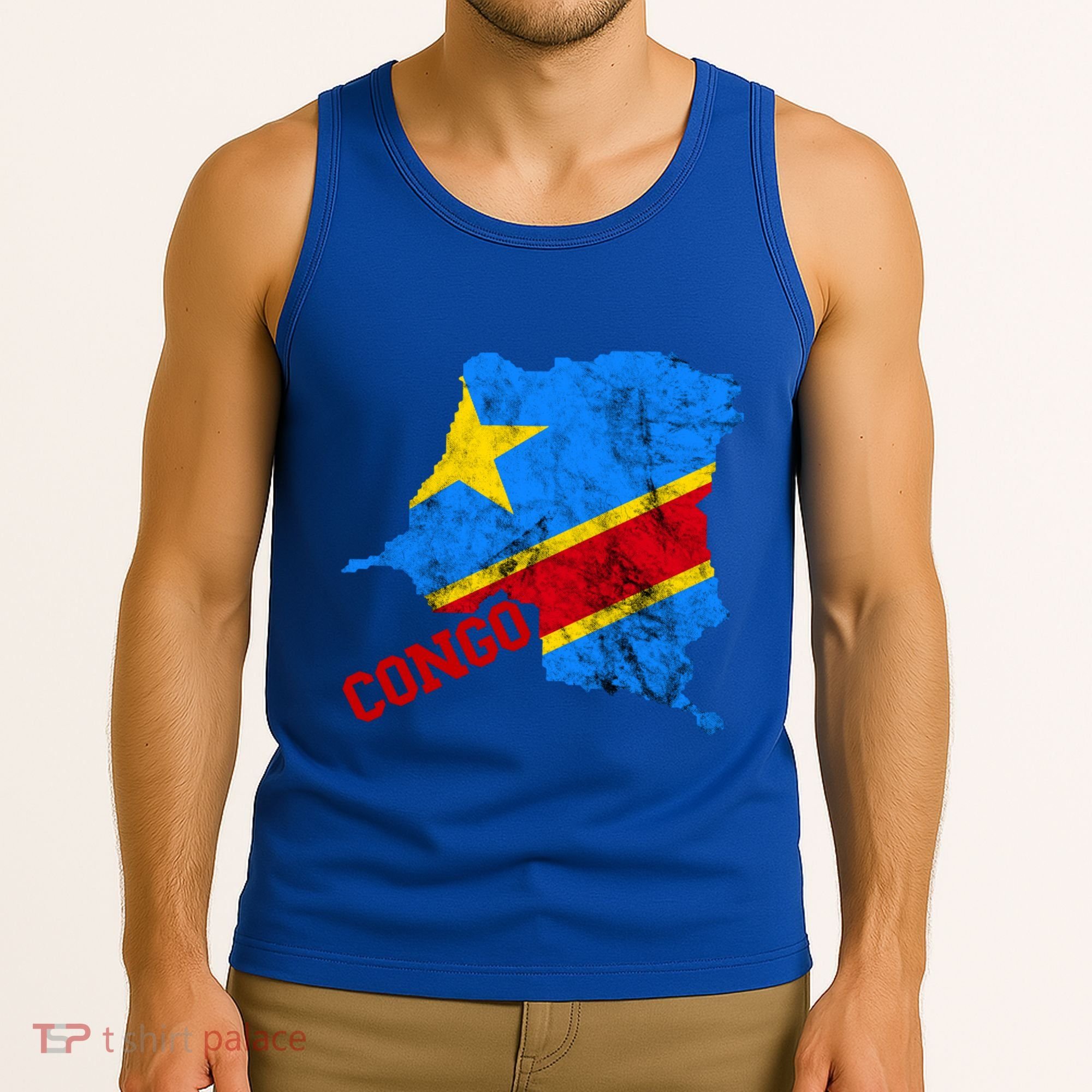Democratic Republic Of Congo Map Congolese Flag Africa Pride Cute Gift Tank Top