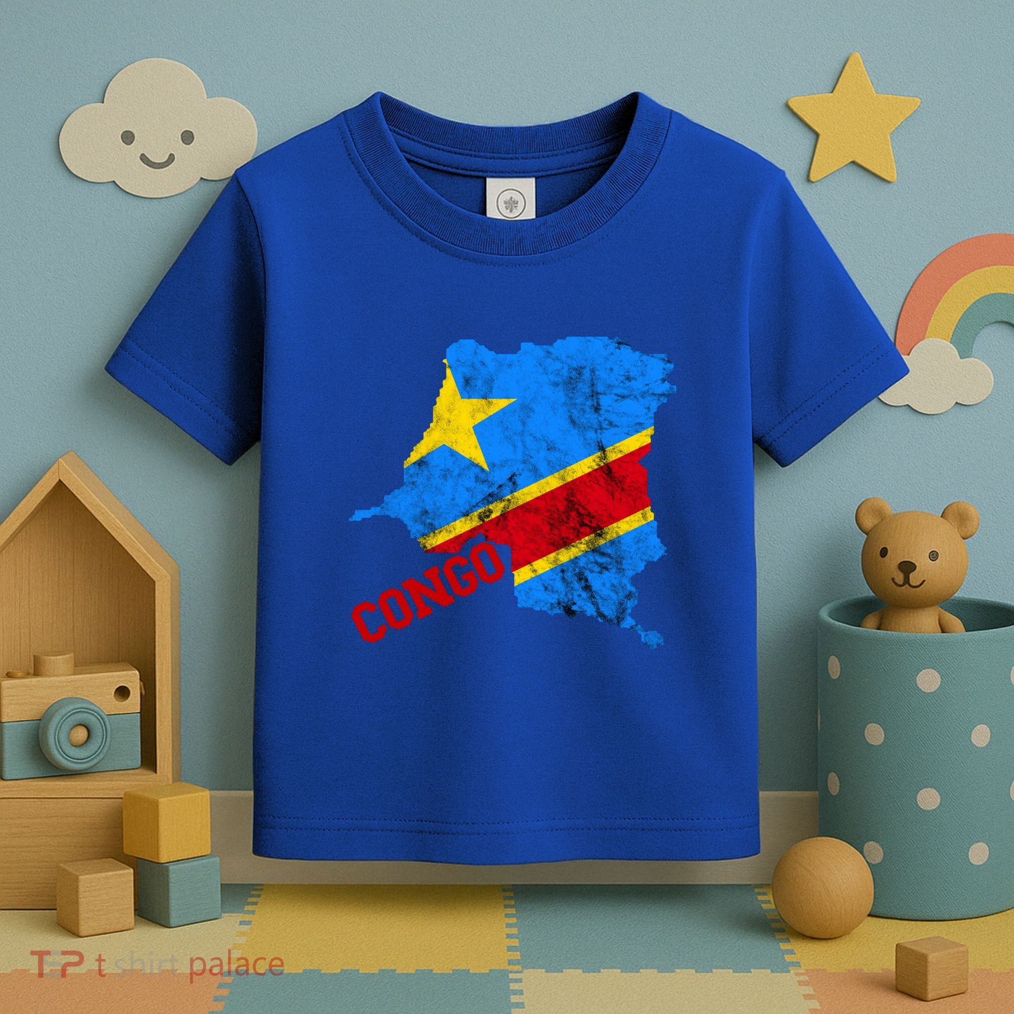 Democratic Republic Of Congo Map Congolese Flag Africa Pride Cute Gift Toddler T-Shirt