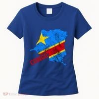 Democratic Republic Of Congo Map Congolese Flag Africa Pride Cute Gift Women's T-Shirt thumb 0