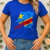 Democratic Republic Of Congo Map Congolese Flag Africa Pride Cute Gift Women's T-Shirt thumb 2