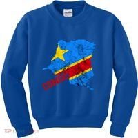 Democratic Republic Of Congo Map Congolese Flag Africa Pride Cute Gift Kids Sweatshirt thumb 0