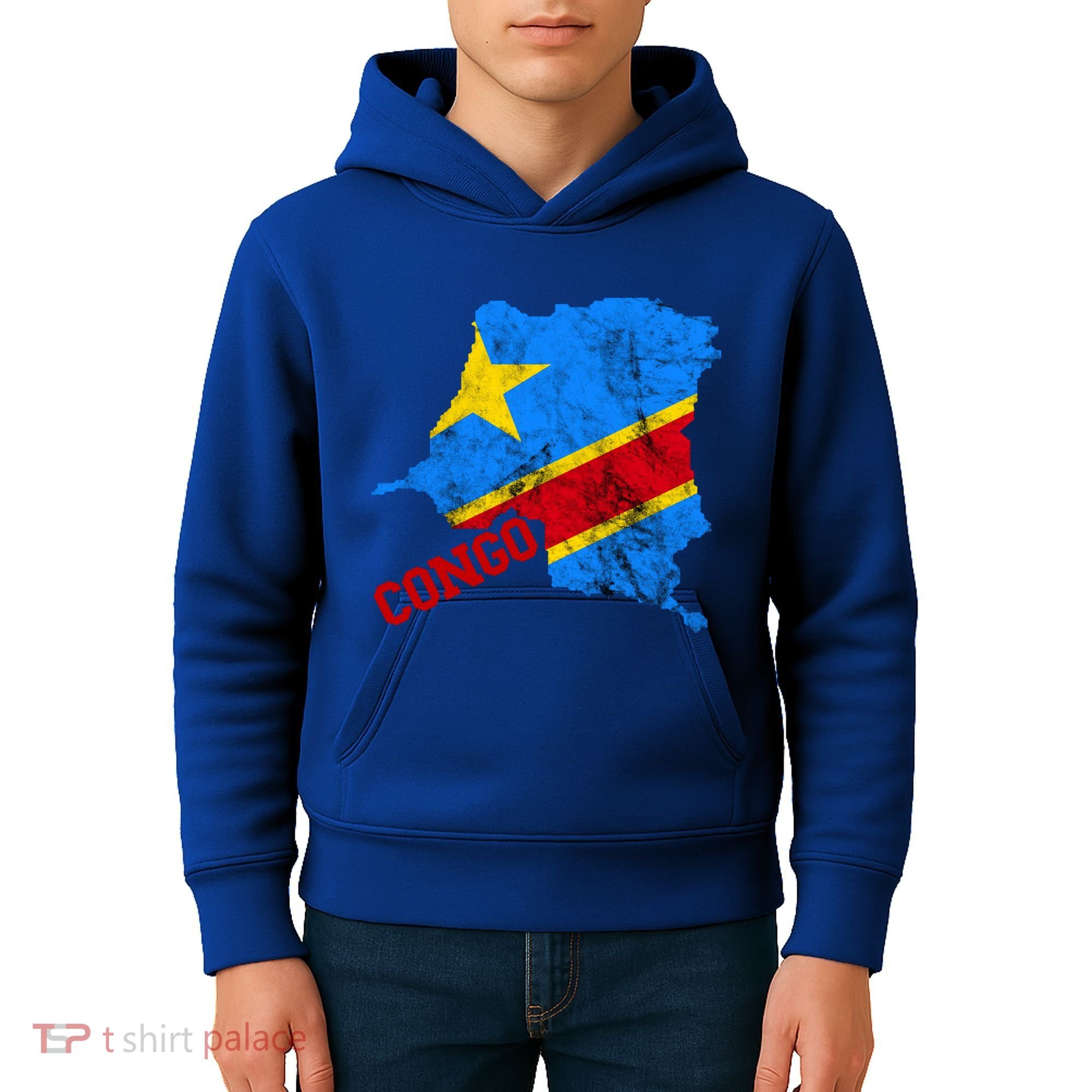 Democratic Republic Of Congo Map Congolese Flag Africa Pride Cute Gift Kids Hoodie