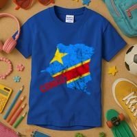 Democratic Republic Of Congo Map Congolese Flag Africa Pride Cute Gift Kids T-Shirt thumb 3