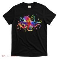 Dripping Rainbow Octopus Psychedelic Colorful Octopus T-Shirt thumb 0