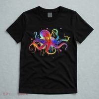 Dripping Rainbow Octopus Psychedelic Colorful Octopus T-Shirt thumb 5