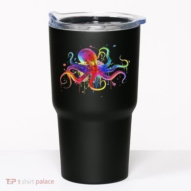 Dripping Rainbow Octopus Psychedelic Colorful Octopus Tumbler
